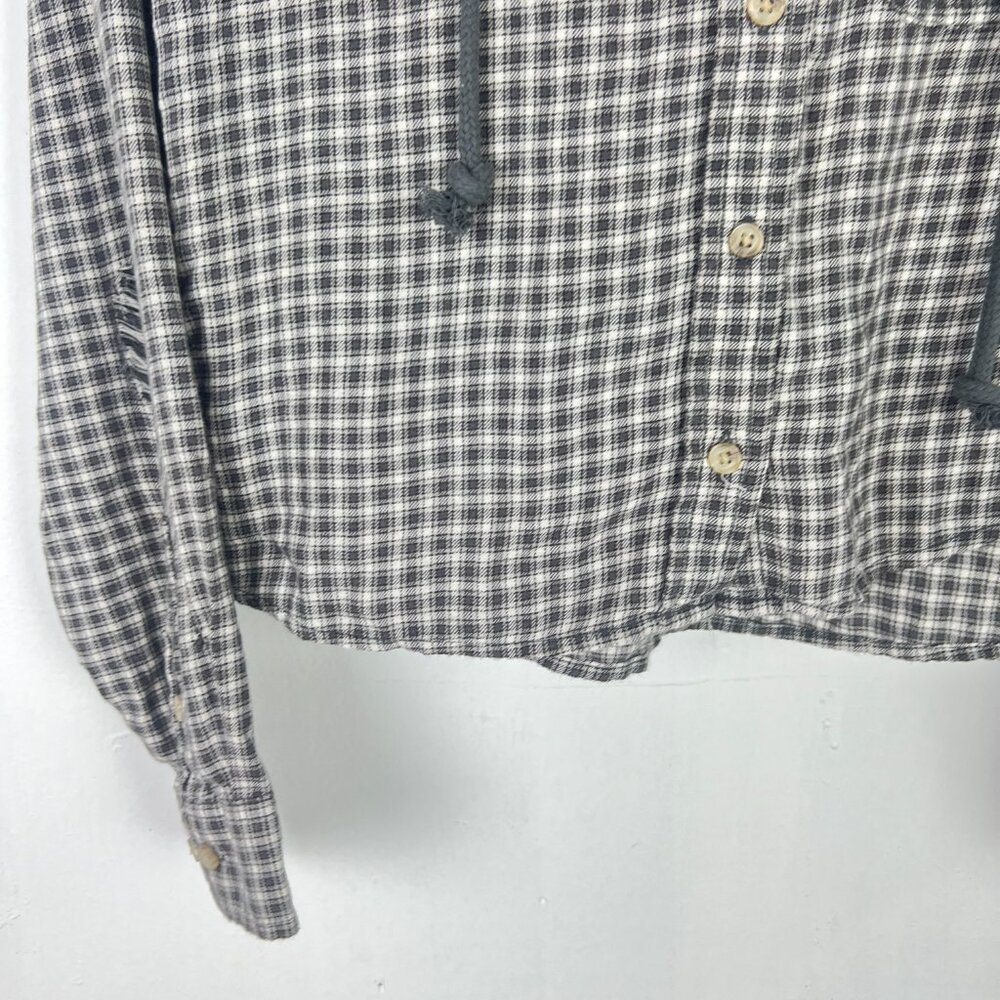NWT American Eagle Cropped Hooded Flannel Shirt Plaid Size Medium M NEW - Picture 4 of 12